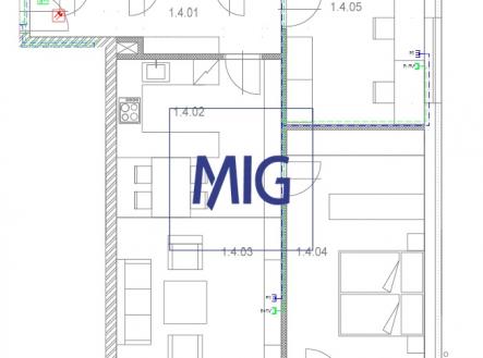 Zoubkova půdorys | Prodej bytu, 3+kk, 86 m²