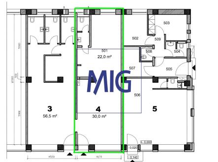 Merhautova půdorys | Pronájem - obchodní prostor, 52 m²