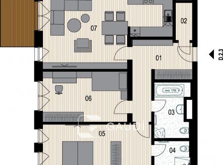 D-2-3 | Prodej bytu, 3+kk, 94 m²