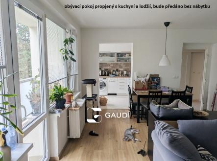 obývací pokoj s lodžií propojený s kuchyní | Pronájem bytu, 3+1, 88 m²