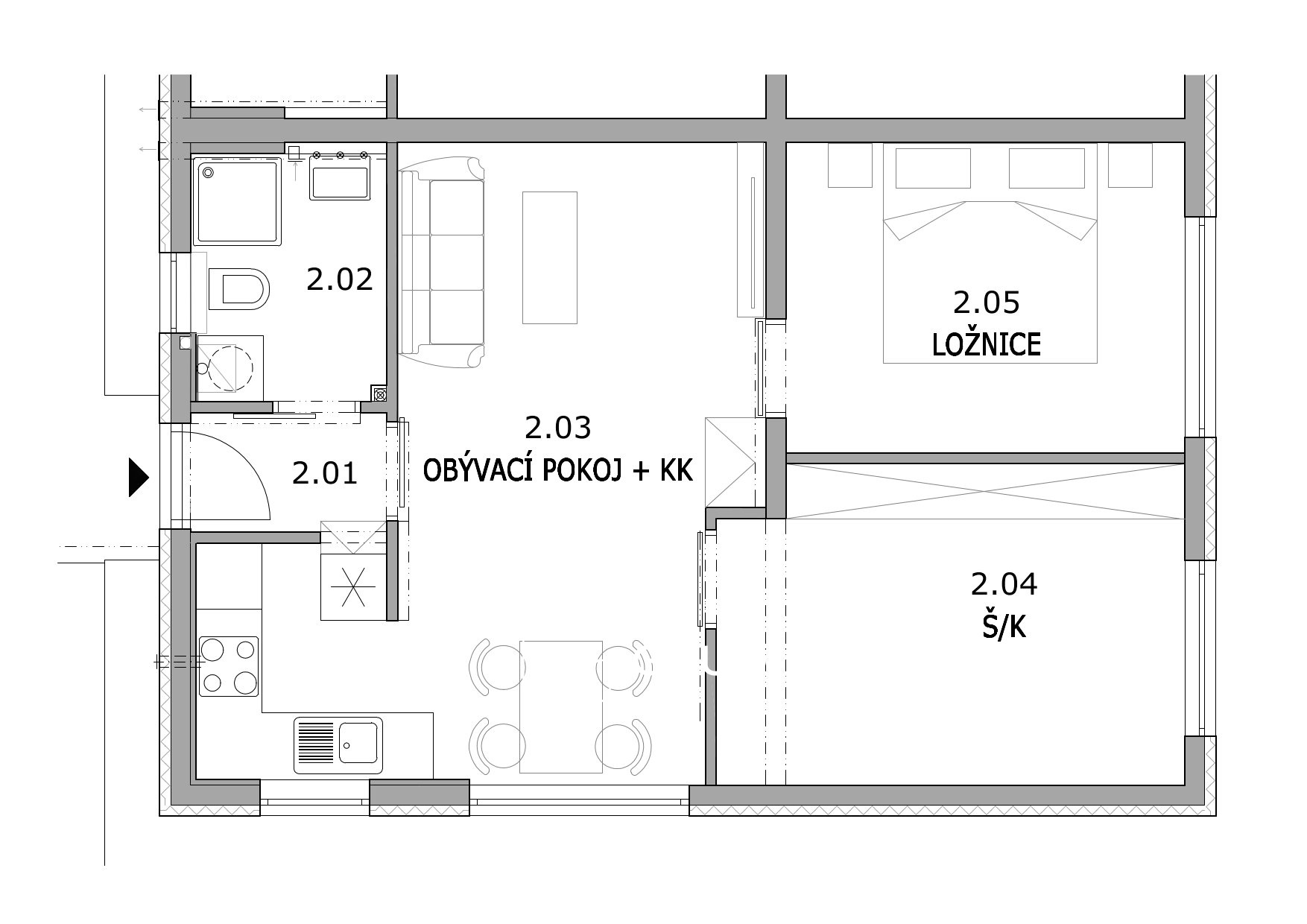 BD-Majak půdorys bytu