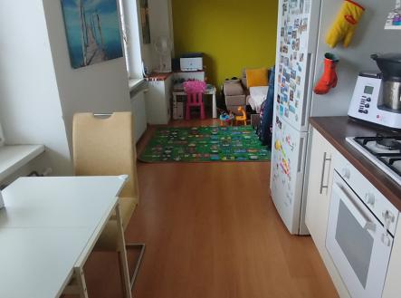 Pohled z  KK do obývacího pokoje | Prodej bytu, 2+kk, 58 m²