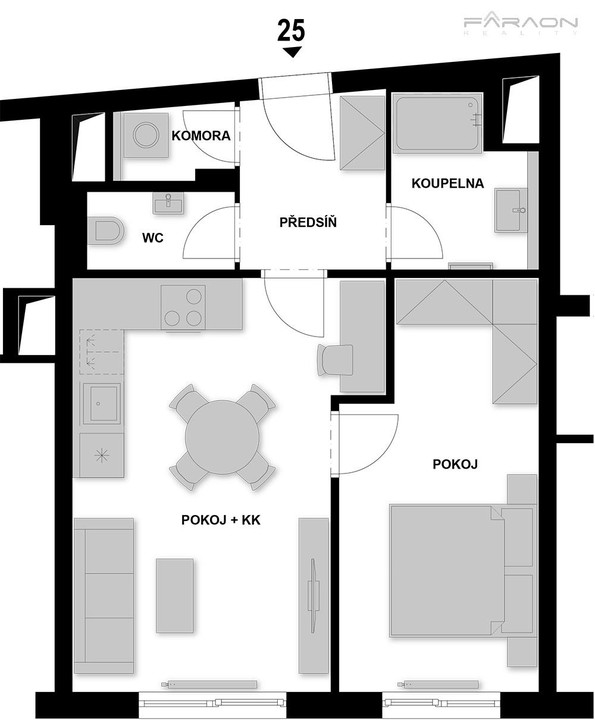 Prodej luxusního bytu 2kk (52,5 m²) se střešní terasou (12,6 m²)