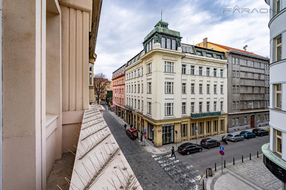 Nadstandardní stylový byt 3+kk s balkónem, 136 m2, ul. Růžová, Praha 1