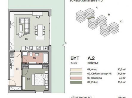 Prodej bytu, 2+kk, 70 m²