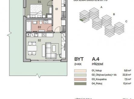 Prodej bytu, 2+kk, 55 m²