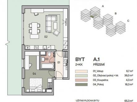 Prodej bytu, 2+kk, 68 m²