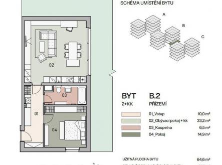 Prodej bytu, 2+kk, 70 m²