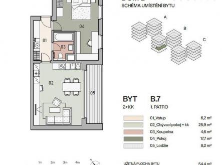 Prodej bytu, 2+kk, 58 m²