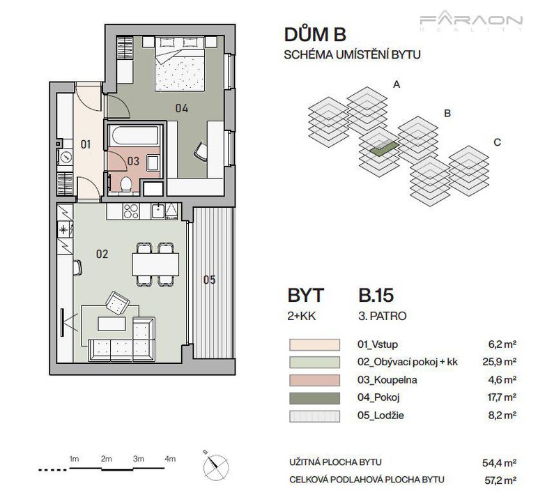 Prodej bytu 2+KK,57 m2, lodžie, sklep, možnost garáže, Vysočany