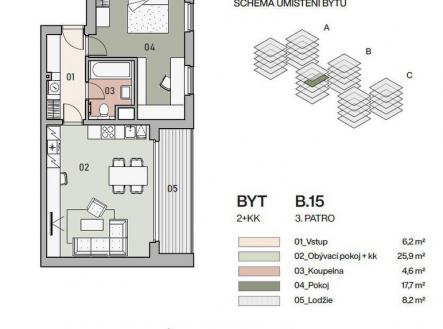 Prodej bytu, 2+kk, 57 m²