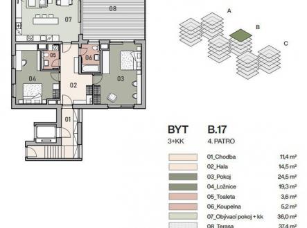 Prodej bytu, 3+kk, 119 m²