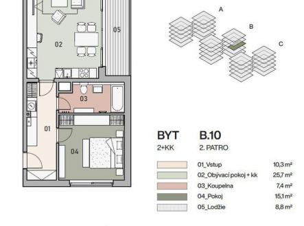 Prodej bytu, 2+kk, 60 m²