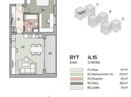 Prodej bytu, 2+kk, 58 m²