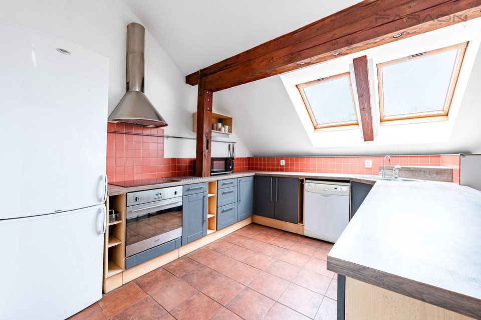 Zařízený mezonetový byt 3+kk, 132 m2 + terasa 12 m2, Praha 3, Čajkovského ul.