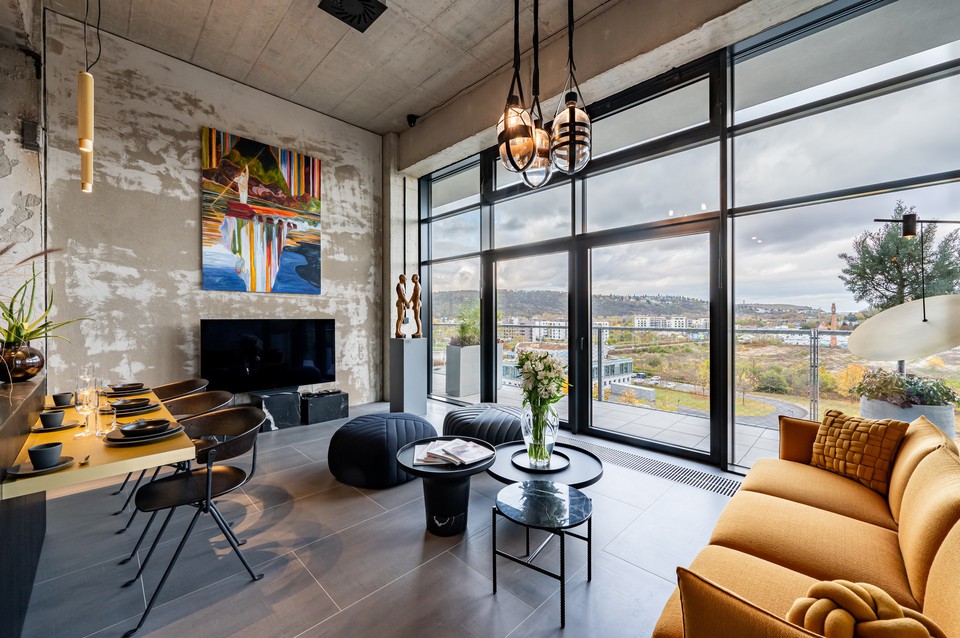 Prodej loftu 1+kk (93m2), terasa, parkovací Vanguard, Praha 4 - Modřany