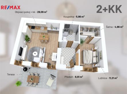 Prodej bytu, 2+kk, 71 m²