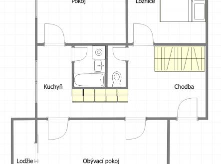 pudorys-1.png | Prodej bytu, 3+1, 73 m²