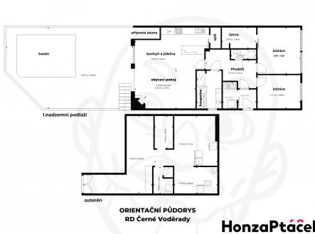 půdorys dům Černé Voděrady | Prodej - dům/vila, 159 m²