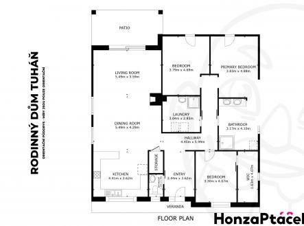 Prodej rodinného domu Tuháň, okr. Mělník, Honza Ptáček realitní makléř v Praze - půdorys2 | Prodej - dům/vila, 147 m²