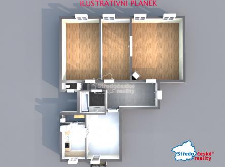 ilustrativní plánek bytu | Prodej bytu, 3+1, 128 m²