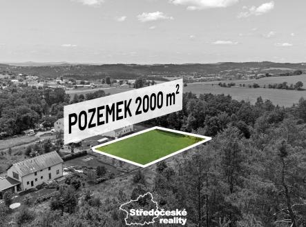 pohled na pozemek  a okolí z dronu | Prodej - pozemek pro bydlení, 2 000 m²