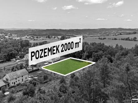 pohled na pozemek  a okolí z dronu | Prodej - pozemek pro bydlení, 2 000 m²