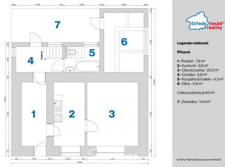 půdorys - přízemí  | Prodej - dům/vila, 120 m²