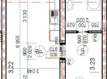 plánek bytu | Pronájem bytu, 1+kk, 35 m²