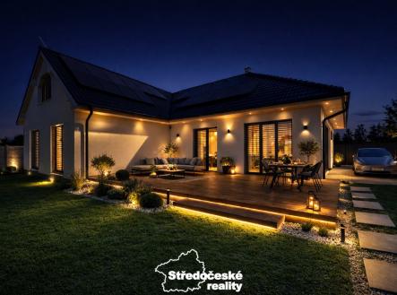 RD pohled od zahrady + vizualizace terasy | Prodej - dům/vila, 240 m²