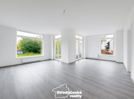 1NP obývací pokoj a kuchyň - vizualizace | Prodej - dům/vila, 144 m²