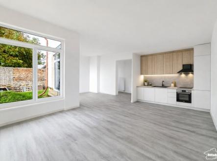 1NP obývací pokoj a kuchyň_vizualizace kuchyně | Prodej - dům/vila, 144 m²