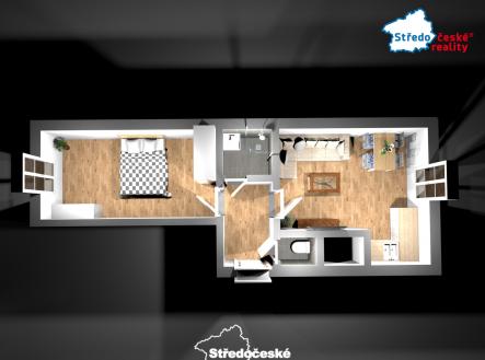 byt - plánek  | Pronájem bytu, 2+kk, 55 m²