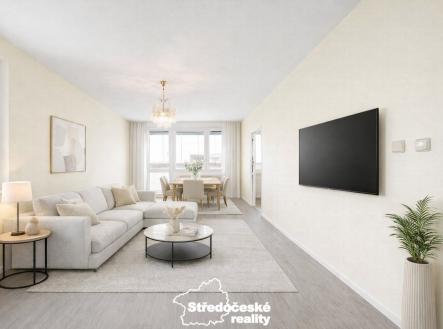 obývací pokoj vizualizace | Prodej bytu, 3+1, 93 m²