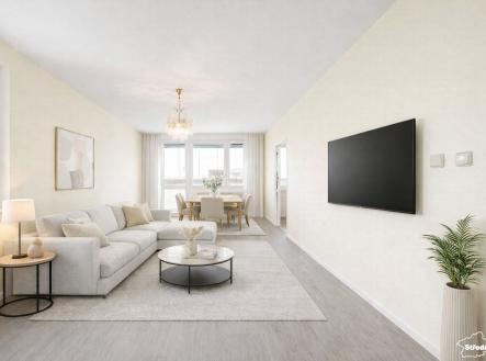 obývací pokoj vizualizace | Prodej bytu, 3+1, 93 m²