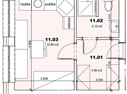 plánek_Fanda byt 11 | Prodej bytu, 1+kk, 22 m²