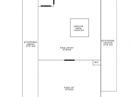 Hala_401_plan | Pronájem - komerční objekt, sklad, 1 244 m²