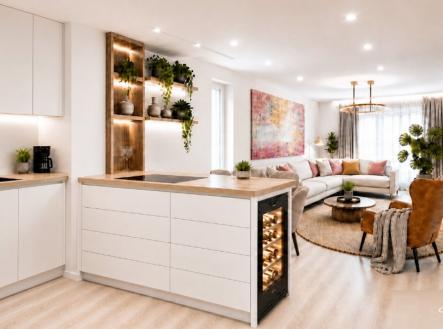 vizualizace_obyvak_cely | Prodej bytu, 3+kk, 73 m²