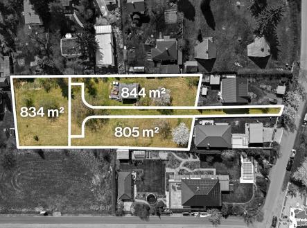 pozemek_prodej_Louňovice_pohled na pozemek_dron5 | Prodej - pozemek pro bydlení, 3 004 m²