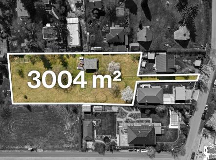 pozemek_prodej_Louňovice_pohled na pozemek_dron3 | Prodej - pozemek pro bydlení, 3 004 m²