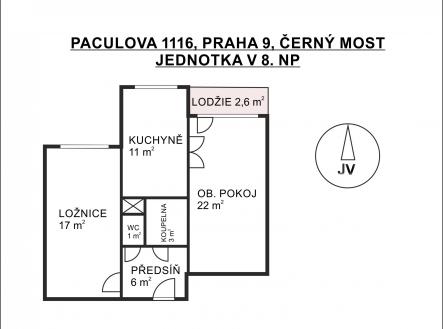 Obrázek k zakázce č.: 727411 | Prodej bytu, 2+1, 60 m²