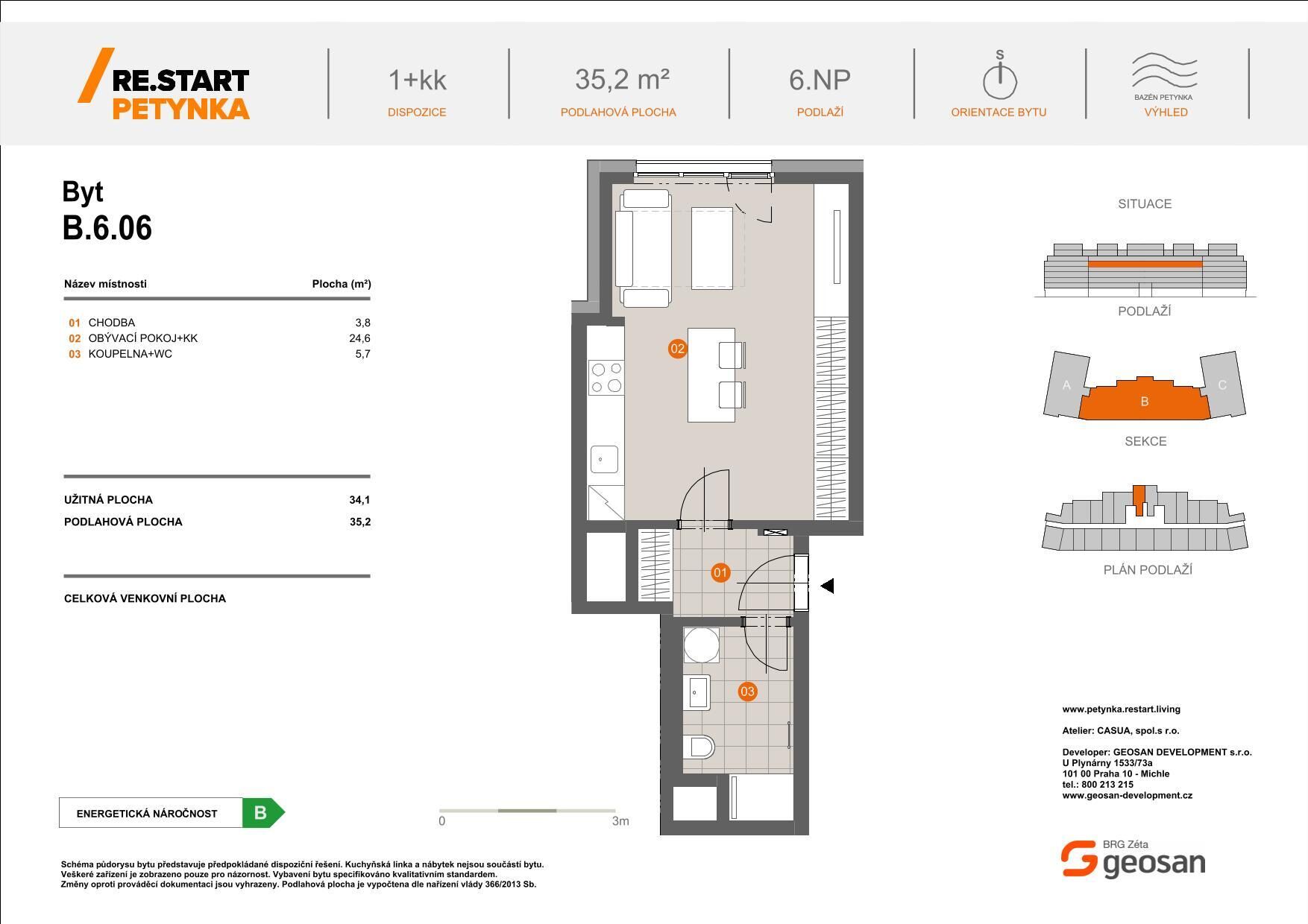 Novinka ! Re.Start Petynka  Byt 1+kk 35,2m2