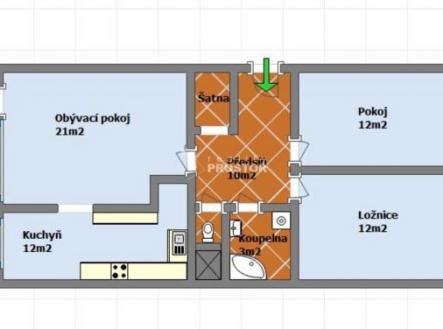 Orientační plánek | Pronájem bytu, 3+1, 80 m²