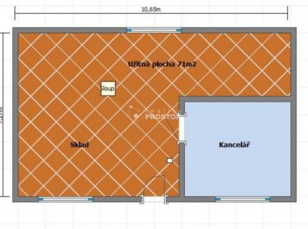 orientační půdorys | Pronájem - komerční objekt, sklad, 71 m²