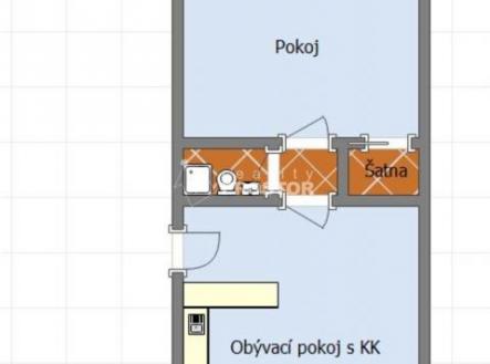 orientační plánek | Pronájem bytu, 2+kk, 48 m²