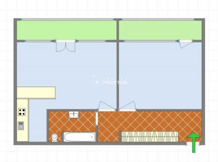 orientační plánek | Prodej bytu, 2+kk, 64 m²