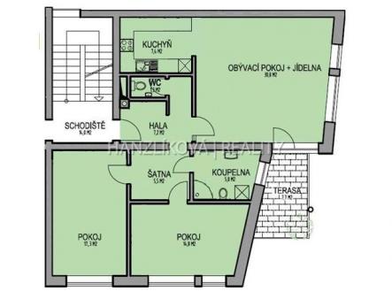 foto: 2 | Pronájem bytu, 3+kk, 93 m²