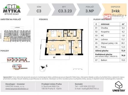 MKT karta | Pronájem bytu, 3+kk, 98 m²