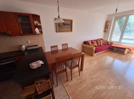 Prostorný obývací pokoj zařízený nábytkem | Pronájem bytu, 3+kk, 75 m²