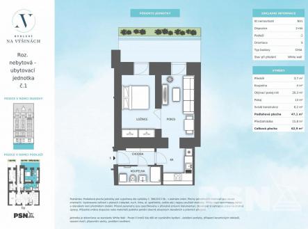 roz. nebytová - ubytovací jednotka | Prodej bytu, 2+kk, 47 m²